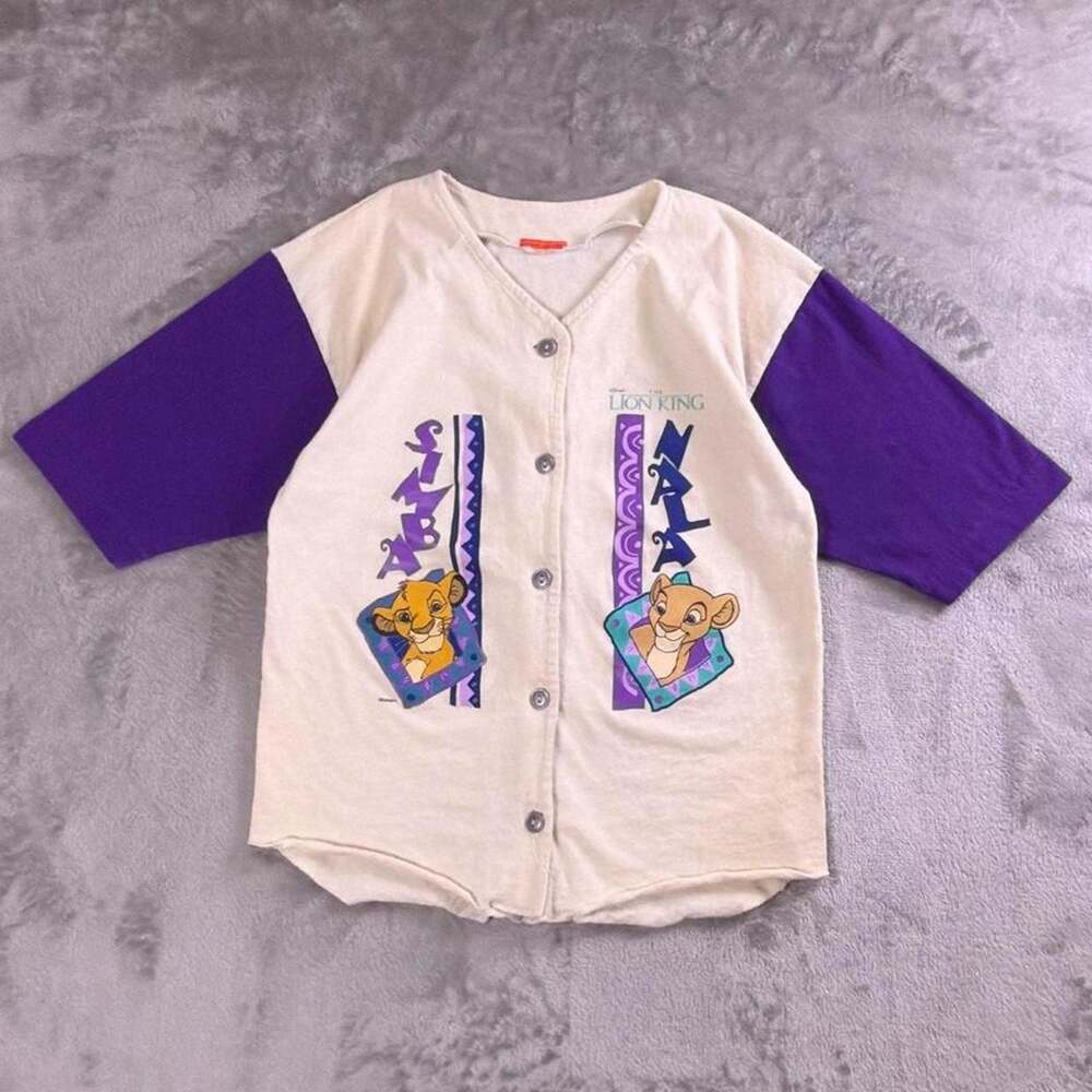 Rare VTG 1994 Disney The Lion King TwoToned Simba & Nala Baseball Jersey Youth S